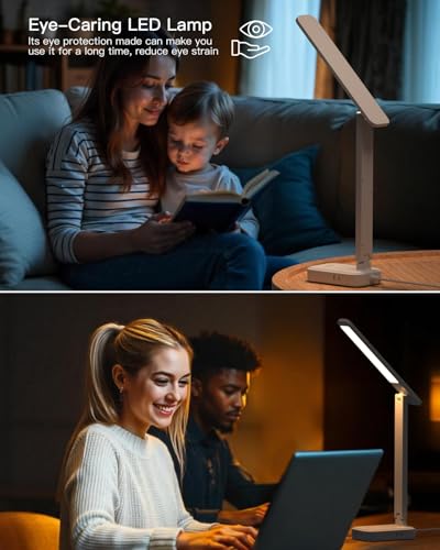 LED Desk Lamp Power Strip with USB Ports and Outlets for Home Office, Dorm, or Bedroom