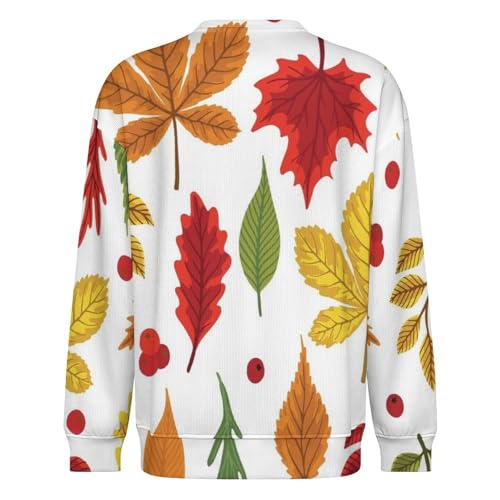 MoBlinko Mens Sweater Autumn Maple Leaf Sweaters for Men Crew Neck Sweater for Men Lightweight Pullover3