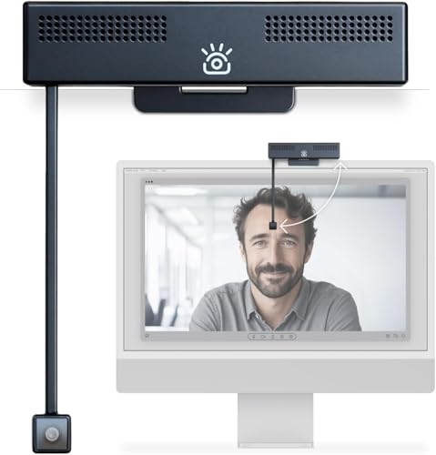iContact Camera Pro 4K HD Webcam with Eye Contact, Noise Cancelling Mic, Plug and Play USB for Mac & PC Zoom Certified, Works with Teams, Meet, Streaming, and Video Calls (Pro Camera Secure)