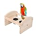 Toyvian Wooden Bird Stand Toy Stainless Steel Food Cup Desktop Training Pole for Parrots Budgies Cockatiels for Play and Exercise