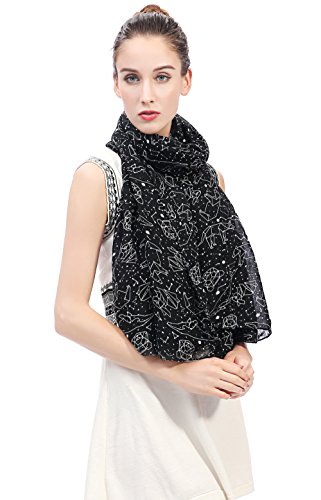 Lina & Lily Constellation Stars Print Women's Scarf Shawl Wrap Lightweight2
