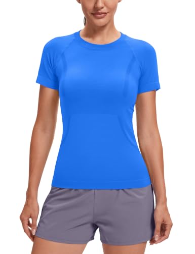 Image of MathCat Seamless Short Sleeve Workout Tops for Women