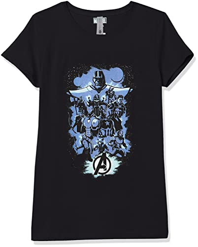 T-shirt fille Marvel pop art noir pour le collège et les sorties