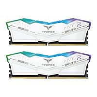 TEAMGROUP T-FORCE DELTA RGB DDR5 Ram 32GB (2x16GB) 8000MHz PC5-64000 CL38 A-DIE デスクトップメモリモジュール RAM 600 700シリーズ チップセット XMP 3.0 レディホワイト FF4D532G8000HC38DDC01