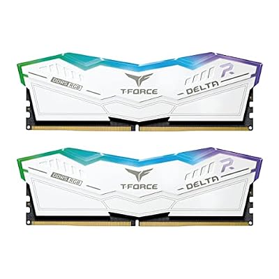 TEAMGROUP T-Force Delta RGB DDR5 Ram 32GB (2x16GB) 6000MHz PC5-48000 CL30 Intel XMP 3.0 & AMD Expo Compatible Desktop Memory Module Ram White FF4D532G6000HC30DC01
