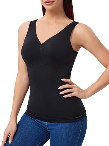 Joyshaper Débardeur gainant pour femme - Chemise amincissante pour le ventre - Hauts façonnants - Débardeur en dentelle - Hauts de veste façonnants -...