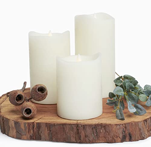 Kurrajong Farmhouse Stunning Cream Ivory Led Candles | Flameless Candles | Remote Control Battery Operated Flickering Fake Candles | Battery Pillar Candles #TOP28