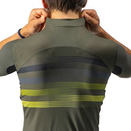Castelli Endurance Pro Jersey - Men's Military Green/Blue/Sulphur, L #TOP4