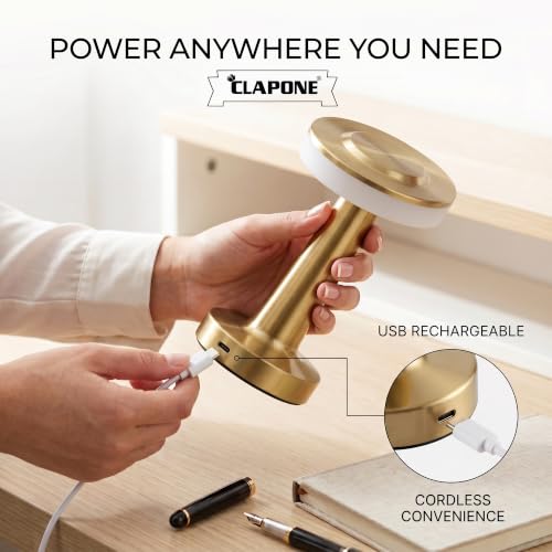 Image of Table Lamp /Table Lamp Study Room /Lamp Table /Led /Wireless Led Touch 3 Mode Metal /Bed Lamps Bedroom Side /Rechargeable Metal Touch /Warm Lighting (Slim White Lamp)