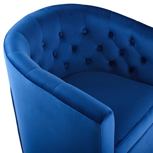 Modway Prospect Tufted Performance Velvet Swivel Armchair, Navy #TOP5