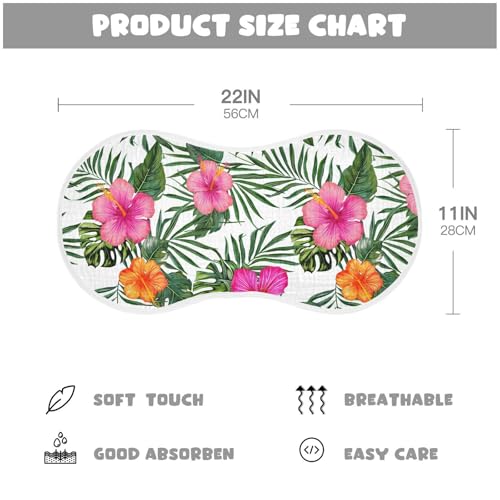 Multicolored Hibiscus White Burp Cloths for Babies Burp Rag Cotton Spit Up Rag for Babies Girls Infants4