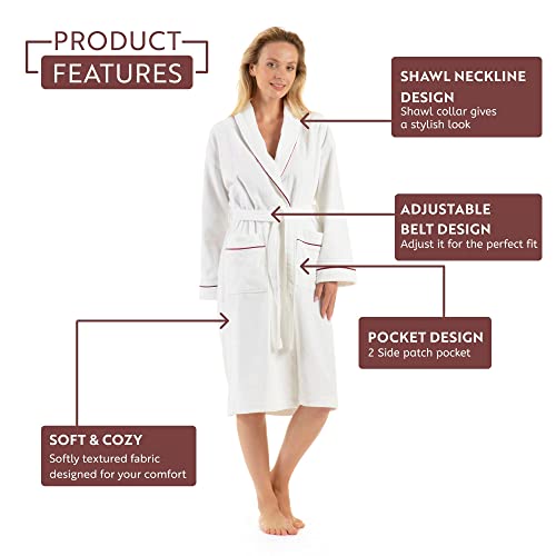 Premium Cotton Robes for Women, Lightweight Mens Robe, Unisex Terry Cloth Bathrobe, Soft Shower Spa Robe, 1 Pcs2