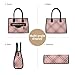 Purses and Handbags for Women, 3Pcs Women's Handbags Fashion PU Leather, Tote Shoulder Top Handle Satchel Purse Bags Adjustable Strap Work Satchel with Wallet (pink+black)