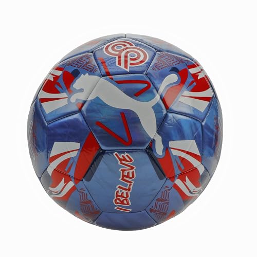 PUMA Unisex Christian Pulisic Graphic Soccer Ball, Blazing Blue-Fast Red- White SS26, 4 Cp Road to World Cup Graphic Ball