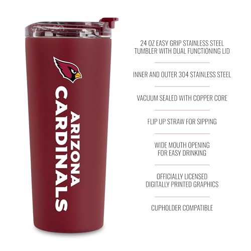 Image of Rico Industries NFL Football 24oz Stainless Steel Tumbler with Lid and Dual Functioning Lid