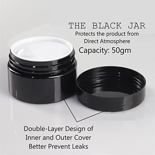 Image of Zenvista Empty Black Color Cosmetic Jars with Rose Gold Cap 50gm[ZMJ18][Pack of 5]