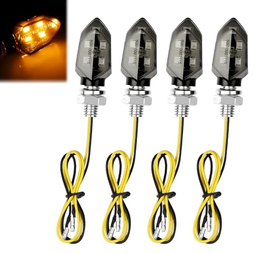 Suevut 4PCS Intermitentes Moto Homologados, 12V Intermitentes Moto, Universal Mini LED Indicadores para Scooter Quad Cruiser Off Road