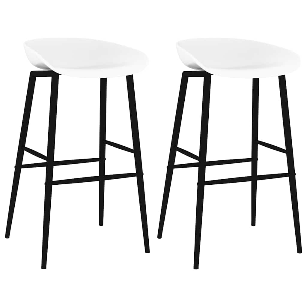 Tabourets de bar modernes en polypropylène et métal lot de 2 de 85 cm pour îlot de cuisine