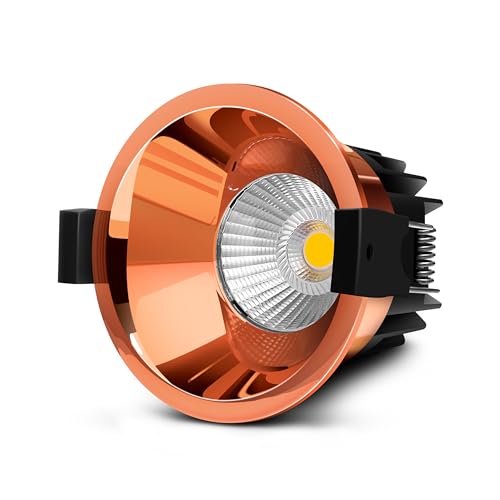 Image of Wipro 7 Watt Alpha Trimless Gold COB | Warm White (2700K) | Aluminium PDC Heat Sink | Sharp Beam Angle with Reflector for Home, Office and Store Cabinet Display | Pack of 6