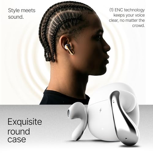Image of Fire-Boltt Aero Lite TWS Earbuds Custom EQ Wireless Bluetooth 5.4 Music & App Support 50H Playtime Fast Charging Case 50ms Low Latency for Gaming Touch Controls Polar White