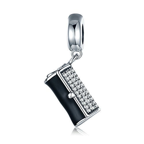 Everbling Chic Lady Fashion Bag Perfume 925 Sterling Silver Bead Fits European Charm Bracelet (Sparkling Lady wallet)
