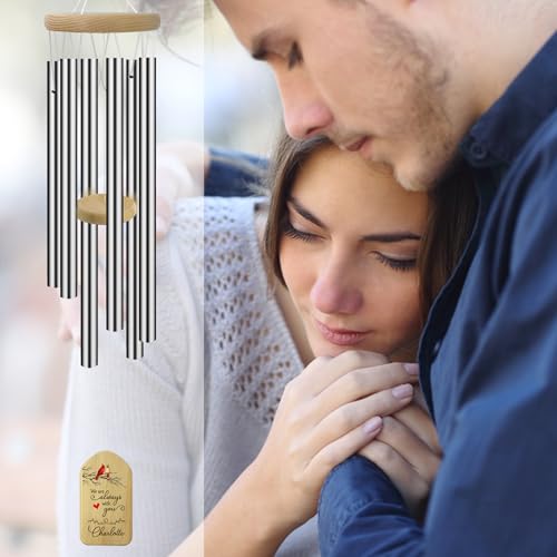 Image of ASTARIN Personalized Wind Chimes for Outside Deep Tone,Customized Windchime Outdoors, Chimes for Outdoors,Sympathy Wind Chimes Memorial for Mom Dad, memory