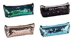 Paaroots Set of 4 Shimmery Reversible Sequin Pouches Pencil Cases for Kids Standard Size Birthday Presents Return Gift Ideas Cosmetic Bag Travelling Bag