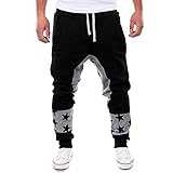 PHOTNO Men's leisure harem pants Tight Pant Underwear Leggings (XL, Black)