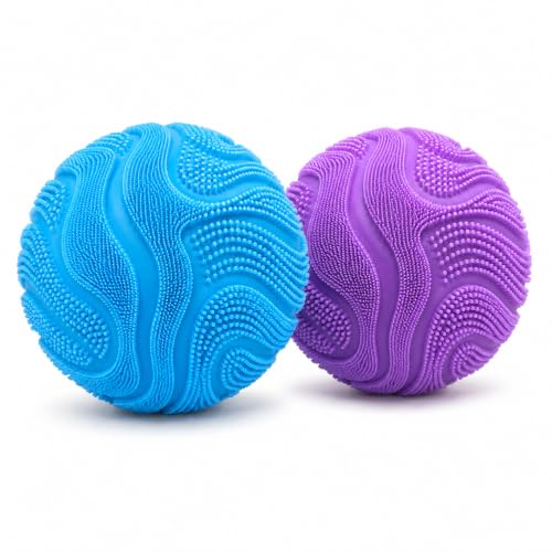 2Pcs Fuzz Ball Squishy Fuzzball Fidget Stress Balls Soft Fuzz Squishies for Stress Relief Portable Squeeze for Office Home and Daily Relaxation (Blue and Purple)