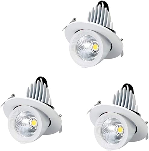 Foco LED empotrable y orientable de luz blanca para techos con acabado minimalista