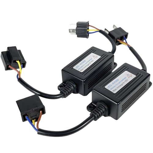 SOCAL-LED 2x H4 9003 Decodificador LED mejorado Canbus fuerte Código de error Cancelador de advertencia Adaptador de relé antiparpadeo