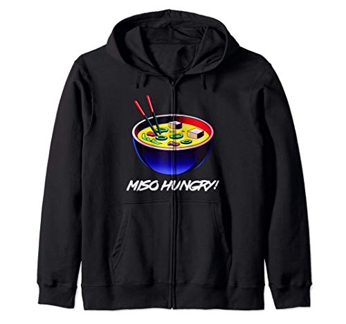 Sopa japonesa Miso Hungry Kawaii Misoshiru Pasta de caldo Sudadera con Capucha