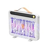 電撃殺虫器 コバエ取り 蚊取り【2025年夏新登場】THEKUKU 殺虫灯 電気蚊取り器 捕虫器 虫除け UV光源誘引式 360°強力蚊除け 静音 薬剤不要 殺虫ライト 防虫 蚊虫対策 吊り下げ式＆据え置き式両用 寝室/台所/玄関/居間/オフィス/飲食店/キャンプ/登山/災害/夜釣用 （ ホワイト)