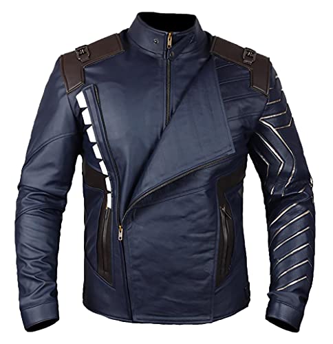 Mens New Bucky Barnes Sebastian Stan Classic Party Wear Biker Faux Leather Jacket