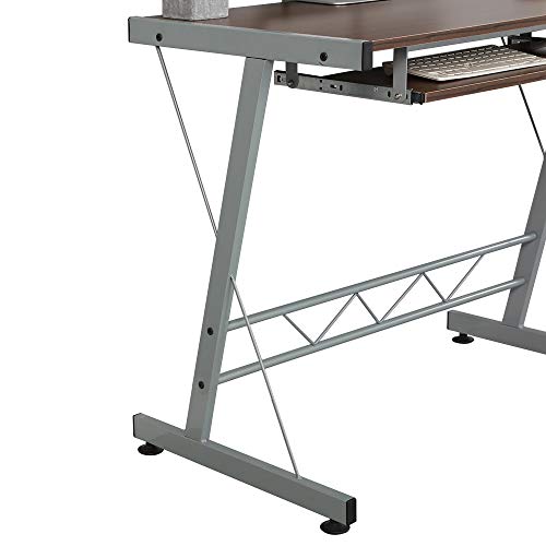 Soges L-Shaped Computer Desk, Computer Corner Desk With Monitor Stand, Gaming Desk With Keyboard Tray, Home Office Writing Workstation, Walnut #TOP6