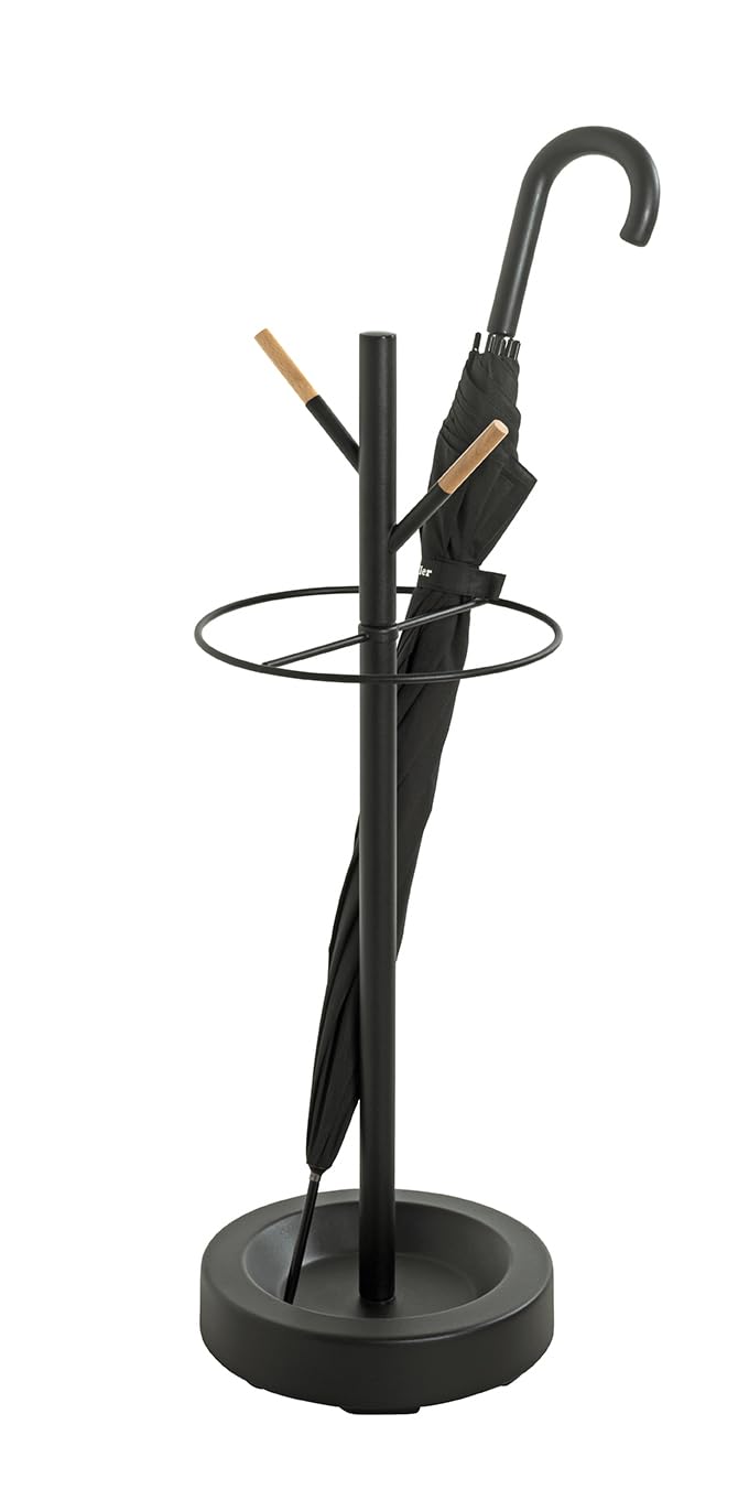 HAKU Portaombrelli faggio, nero, metallo - Dim. A 73 cm x Ø 26 cm, Stile Moderno