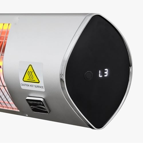 Kenmore Wall Mouted Electric Outdoor Heater for Outdoor Patios or Decks, 3 Heat Levels, 1500W Instant Heating, 24h Timer, Waterproof, Remote Included, Wall-Mouting Brackers Included - image 6