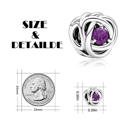 Image of VALGACLS Birthstone Charms 925 Sterling Silver Birthstone Charms