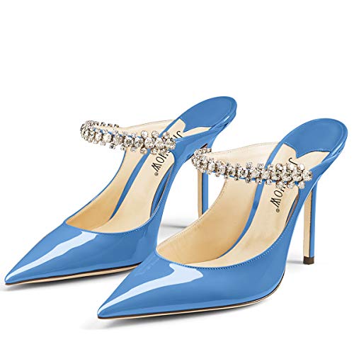 light blue mule heels