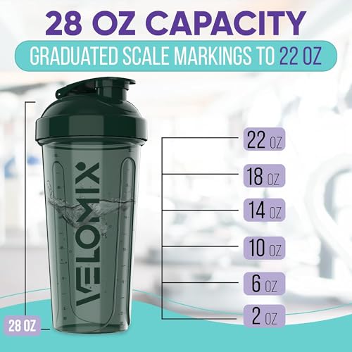 -2 Pack- 28 oz Protein Shaker Bottles for Protein Mixes - 2x Wire Whisk | Leak Proof Shaker Cups for Protein Shakes | Protein Shaker Bottle Pack | Shakers for Protein Shakes-Green&Orange