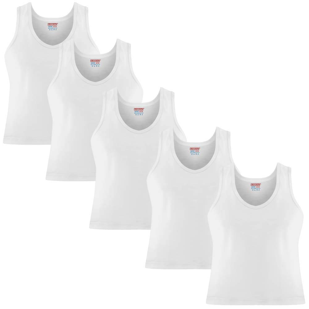 everking Men's Cotton Roundneck Sleeveless White Vest Combo (Pack of 5)-picture-16