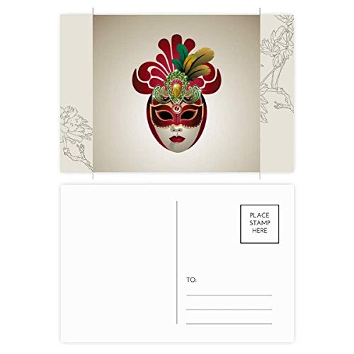 Carte postale Venise Carnaval DIYthinker : lot de 20 cartes de remerciement 14,5 x 9,6 cm