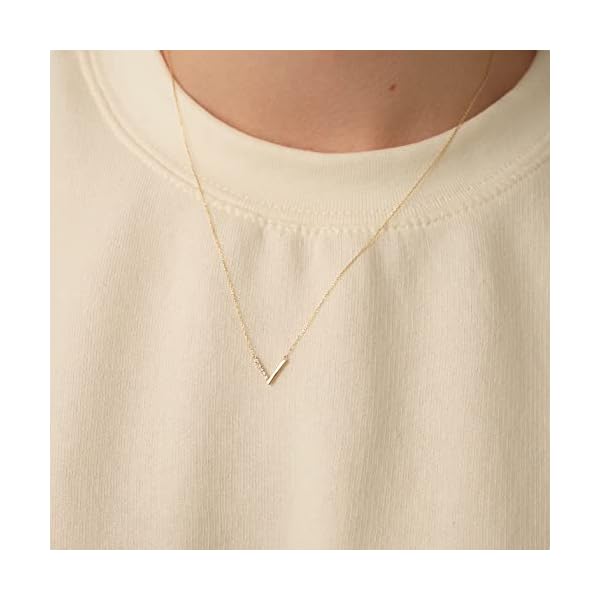 Gelin Diamond V Necklace in 14K Solid Gold | Chevron Pendant Necklace for Women | Dainty Gold Jewelry Gift - Image 3