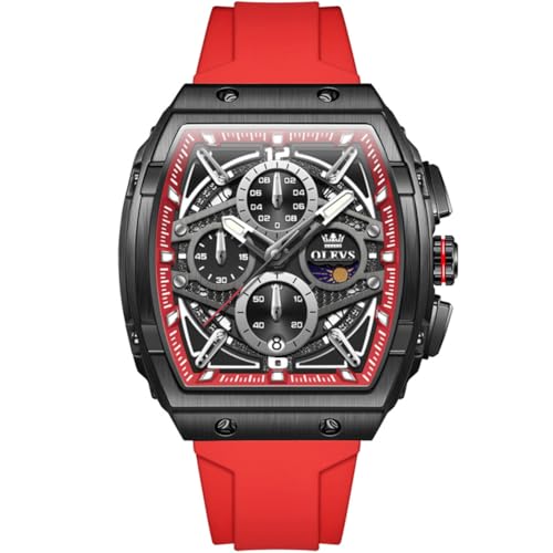Montre carrée homme OLEVS phase de lune idéale pour le style professionnel urbain