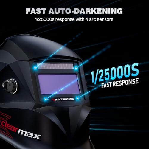 Arccaptain Automatic Welding Helmet, Solar Welding Helmet, Automatic Darkening Welding Mask for TIG MIG ARC Grinding/Arc Welding/Plasma Cutting