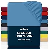 Lenzuola Matrimoniali con Angoli 160x190 cm Blu Navy in Microfibra per Letto con Materasso fino a 30cm Tessuto Anti-Acaro e Ipoallergenico di Alta Qualità Morbido e Lavabile in Lavatrice