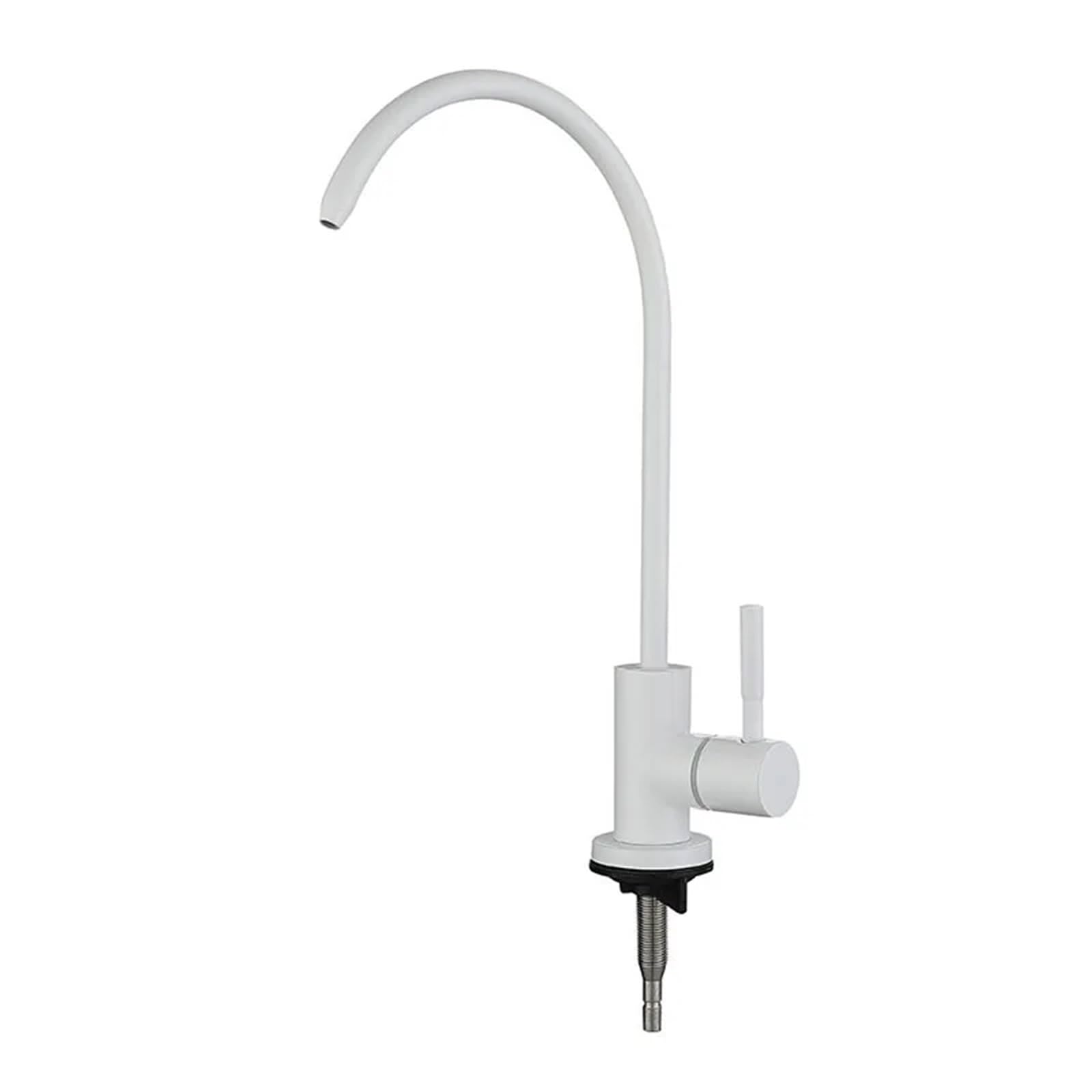 Aycdl White 1/4" Kitchen Faucets Direct Drinking Tap Water Purifier Faucet Single Cold Reverse Osmosis Filter Sink Gold,-A