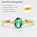 Michooyel 18K Gold Plated Dainty Emerald Rings Oval Cut Sterling Silver Statement Rings Cute Rings for Women