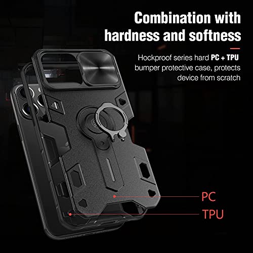 Nillkin Case For Iphone 13 Pro Max Case, Shockproof Phone Case For Phone 13 Pro Max 6.7'' Black [Built In Kickstand&Camera Protector] #TOP6