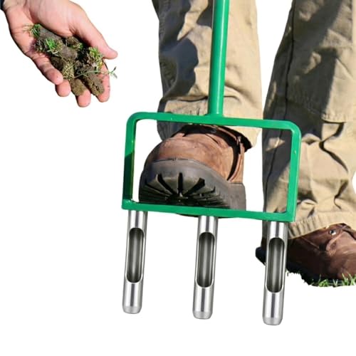 Landzie - The Original Hollow Tine Lawn Aerator Tool - 42 Inch Core Aerator and Grass Aeration Tool Lawn Tools - Stainless Steel Manual Lawn Aerator Plug Aerator and Aerator Lawn Tool